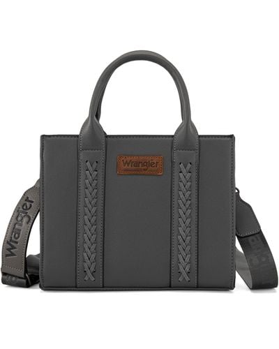 Wrangler Tote Bag For Leather Handbag Satchel Bag With Strap Shoulder Bag - Black