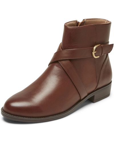 Rockport Vicky Belt Bootie Ankle Boot - Brown