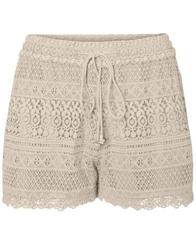 Vero Moda Vmhoney Lace Shorts Wvn Pantaloncini - Neutro