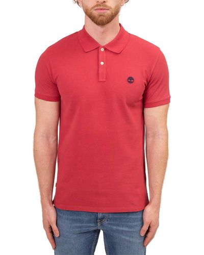 Timberland Slim Basic Poloshirt mit Logo - Rot