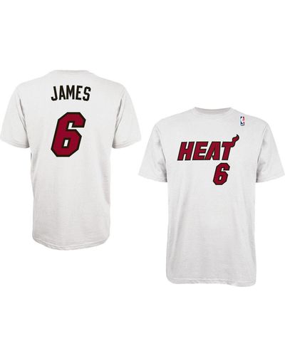 adidas Lebron James Miami Heat White Gametime Player T-shirt