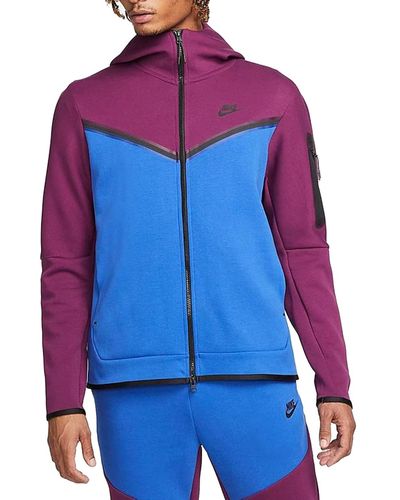 Nike Sportswear Tech Fleece Hooded Full Zip LS Top - Blu