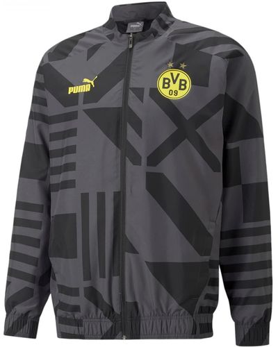 PUMA BVB Borussia Dortmund Pre-Match Trainingsjacke schwarz/grau