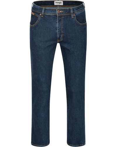 Wrangler Texas Stretch Straight Jeans da uomo - Blu