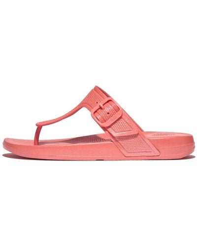 Fitflop Iqushion Pearlized Adjustable Buckle Flip-flops - Pink