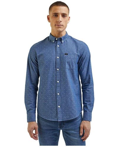 Lee Jeans Button Down Shirt - Blau