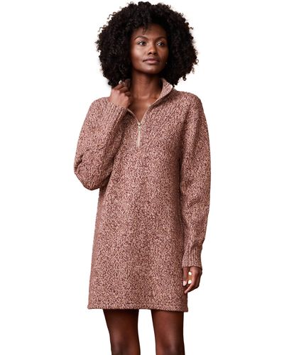 Monrow Hd0505-marled Half Zip Sweater Dress - Multicolor
