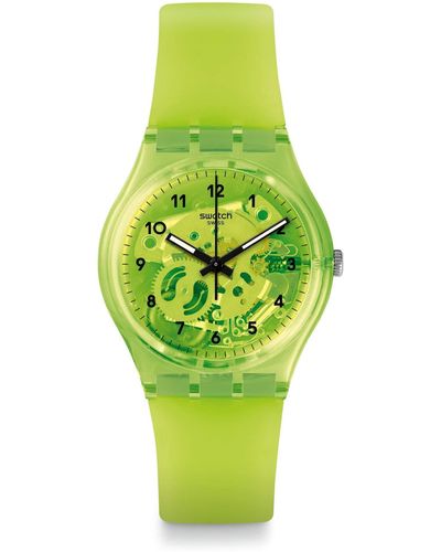 Swatch GG227 Armband-Uhr Lemon Flavour Analog Quarz Silikon-Armband - Grün