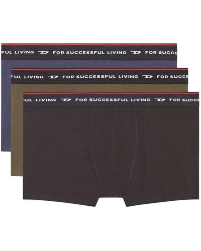 DIESEL Three-pack Of Boxer Briefs With Logo Waist - Multicolour