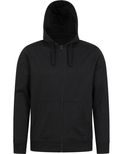 Mountain Warehouse Cotton-polyester Blend Sweathsirt With Brushed Inner & Drawcord - Black