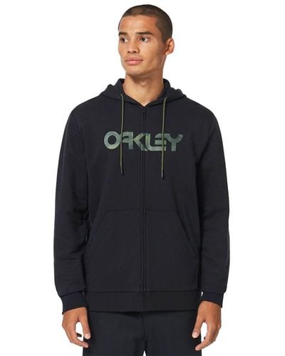 Oakley Teddy Sweatshirt Met Volledige Rits Voor - Zwart