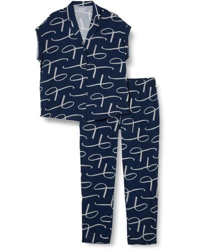 Triumph Boyfriend Fit Pw 01 Pyjama Set - Blue