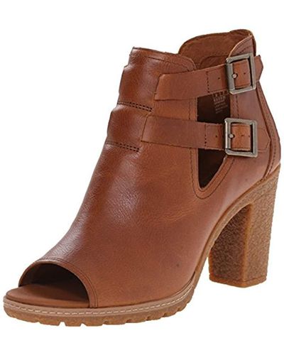 Timberland Woman Popped Open Toe Ankle Boots 8026b Glancy Peept Oe - Brown