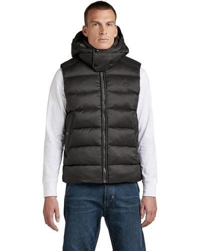 G-Star RAW G-whistler Gewatteerde Bodywarmer Met Capuchon - Zwart