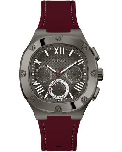 Guess Uhr Armbanduhr Multifuktion Headline GW0571G4 Silikon - Rot