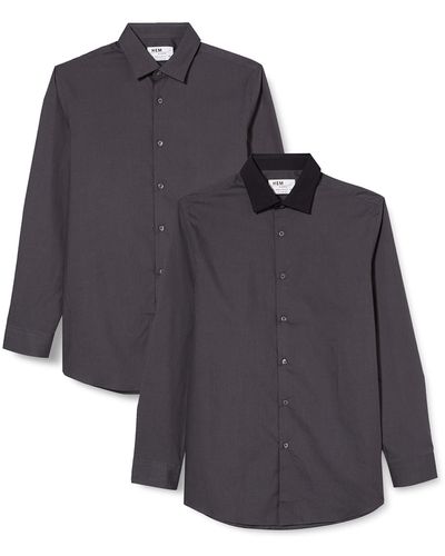 FIND 2 Pack Regular Shirt Short Sleeves Formal Shirt - Grey