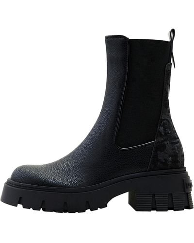 Desigual Shoes_base Chelsea Mid Calf Boot - Black