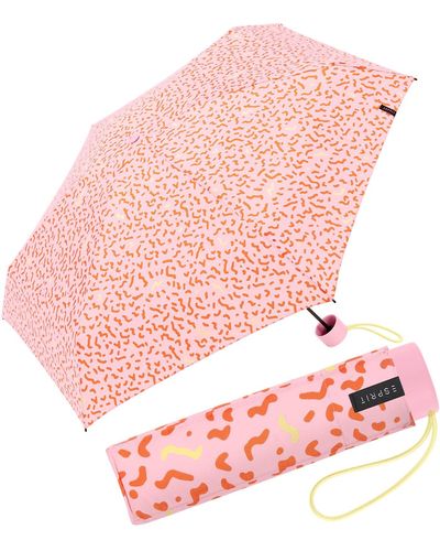 Esprit Super Mini Taschenschirm Petito Memphis Dots - Rose-orange - Pink