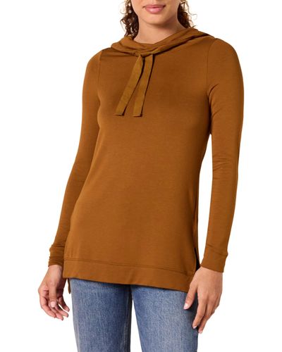 Amazon Essentials Supersoft Terry Long-sleeve Funnel Neck Tunic - Brown