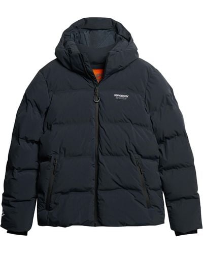 Superdry Hooded Boxy Puffer Jacket - Blue