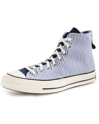 Converse Chuck 70 Hi Hickory Stripe Sneakers Uomo - Blu