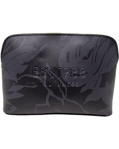 Ted Baker Holl Bolt On Saffiano Wash Bag Toiletry Cosmetic Bag In Black