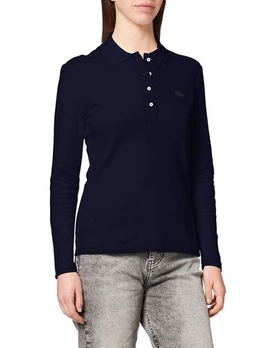Lacoste Polo slim Fit ches Longues Marine 46 - Bleu