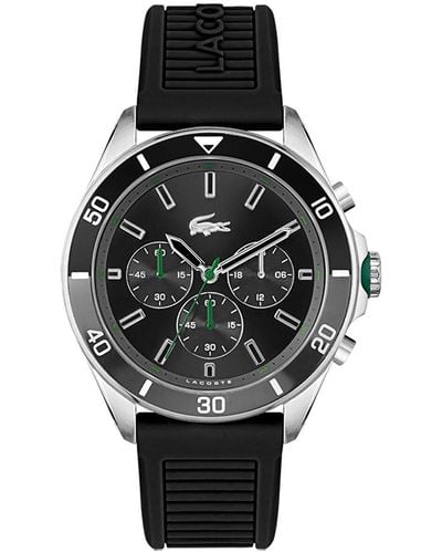 Lacoste Montre Chronographe à Quartz pour avec Bracelet en Silicone Vert - 2011153 - Noir