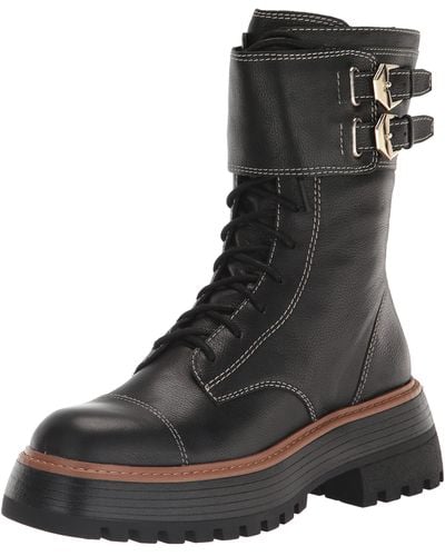 Vince Camuto Footwear Monchia Double Buckle Combat Boot - Black