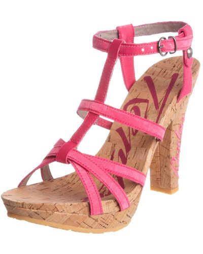 Replay Zambia Fuxia Ankle Strap Heel Gwp07.003.c0012t.025 7 Uk - Pink
