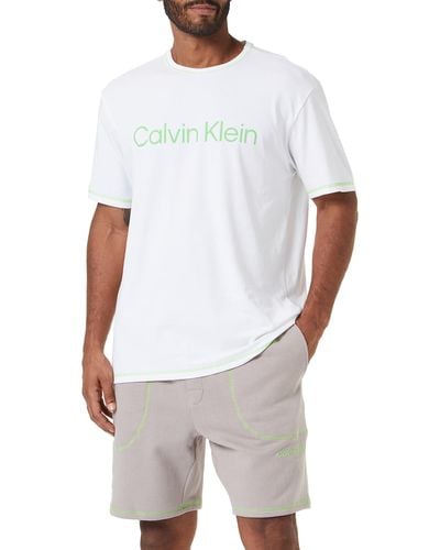Calvin Klein Set Pigiama Uomo S/S Corto - Bianco