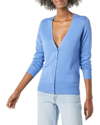 Amazon Essentials Lightweight Vee Cardigan Suéter - Azul