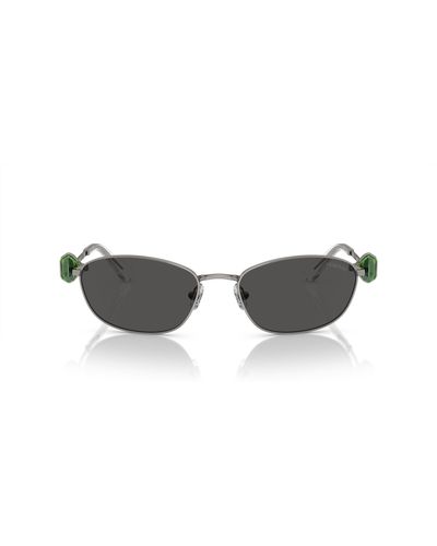 Swarovski Sk7010 Oval Sunglasses - Black