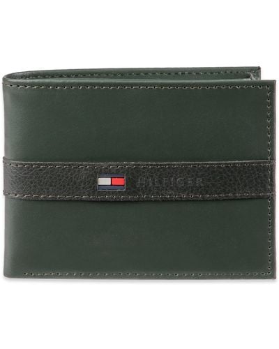 Tommy Hilfiger Sw-31tl22x062-olv Leather Novelty Wallets,bifold,compact,slim - Green