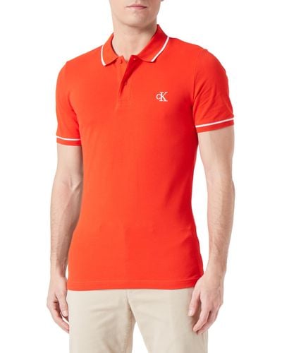 Calvin Klein Polo Shirt Short Sleeve - Red