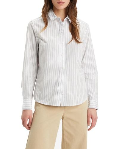 Levi's New Classic Fit Bw Button Down Shirt - White