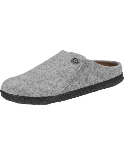 Birkenstock Womens Zermatt Shearling Wool Felt Eggnog Slipper - Grigio