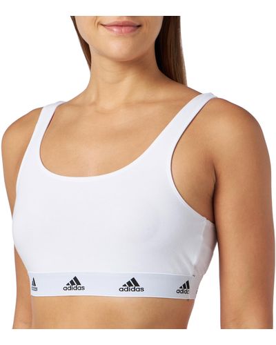 adidas Sport Cotton Logo Bralette Reggiseno - Bianco