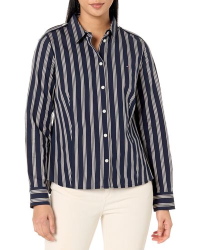 Tommy Hilfiger Long Sleeve Collared Shirt - Blue
