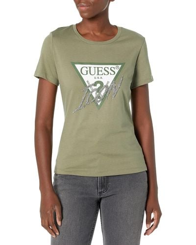 Guess Short Sleeve Icon Tee - Green