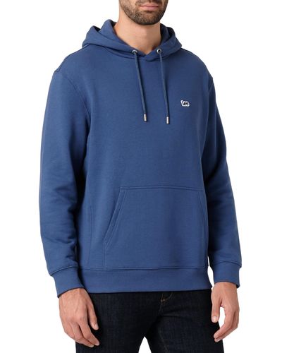 Lee Jeans Plain Hoodie Felpa con Cappuccio - Blu