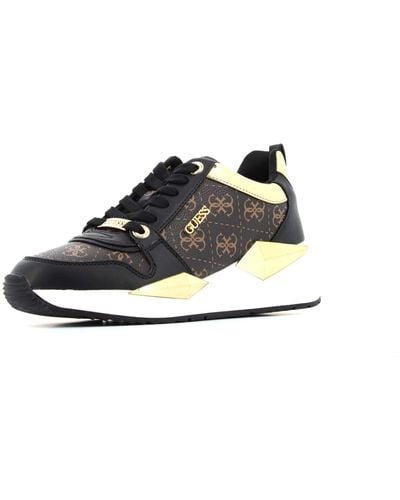 Guess Scarpe Donna Sneaker Running Tallyn in Ecopelle Colore Brown/Black DS20GU21 - Nero