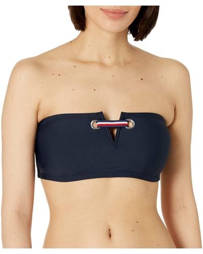 Tommy Hilfiger Standard Bandeau Bikini Top - Blue