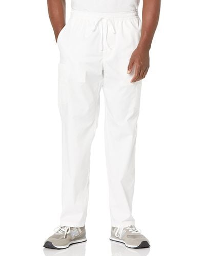 Amazon Essentials Elastic Drawstring Waist Scrub Pants - White