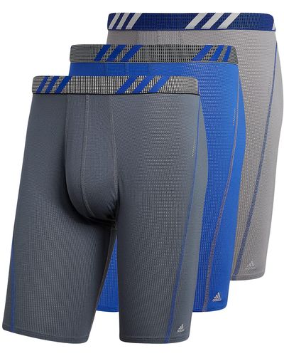 adidas Sport Performance Mesh Long Boxer Brief Underwear - Blu