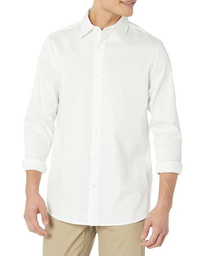 Amazon Essentials Regular-fit Long-sleeve Stretch Dress Shirt - White