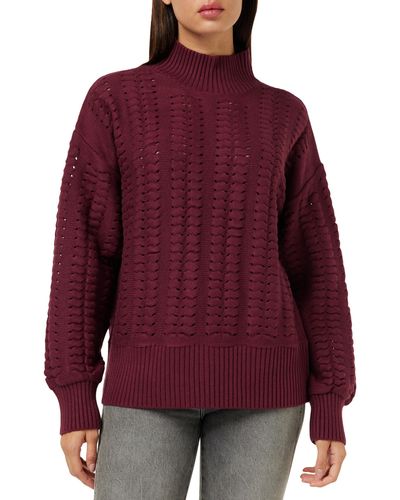 French Connection Jolee Cotton Nylon Wool Ls Crw Jumper - Red