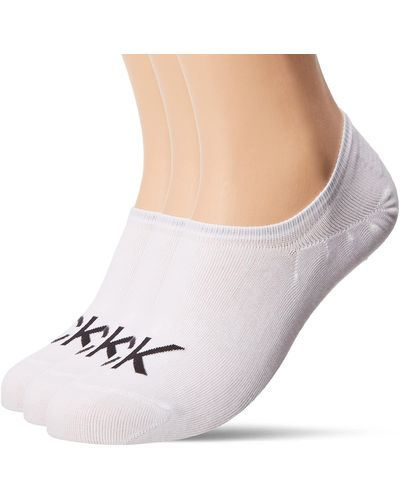 Calvin Klein Footie Logo Liner Socks 3 Pack - Wit