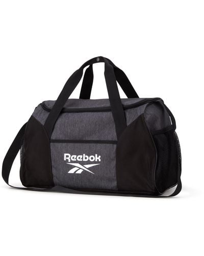 Reebok Aleph Sports Gym Bag - Lightweight Carry On Weekend Overnight Luggage For - Black