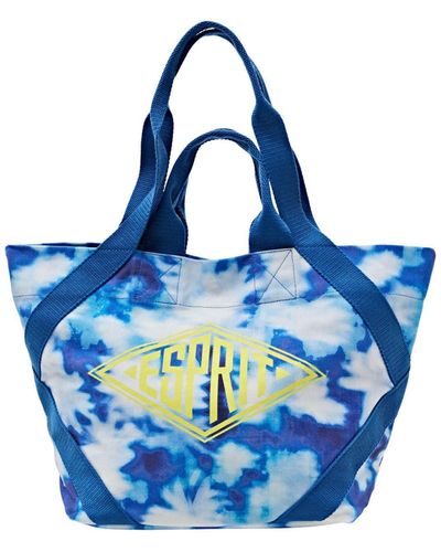 Esprit Tote Bag aus Baumwollcanvas mit Logo - Blau